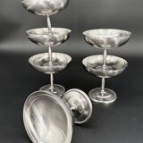 6 stainless steel dessert bowls + spoons – Jean Couzon France