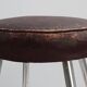 Bauhaus Modernist Stool with Chrome Tubular Frame and Leather Seat, Germany