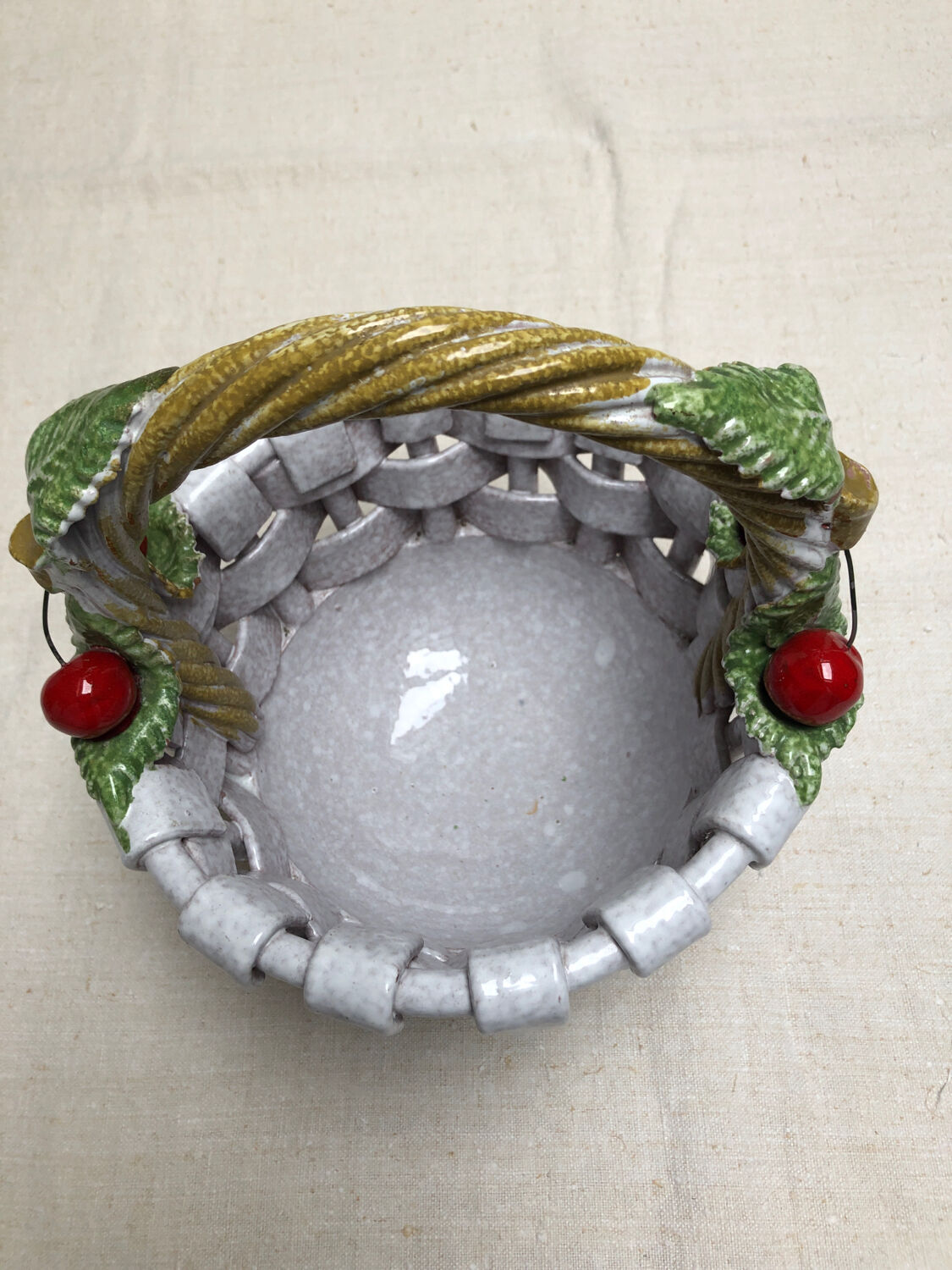 Cherry earthenware basket