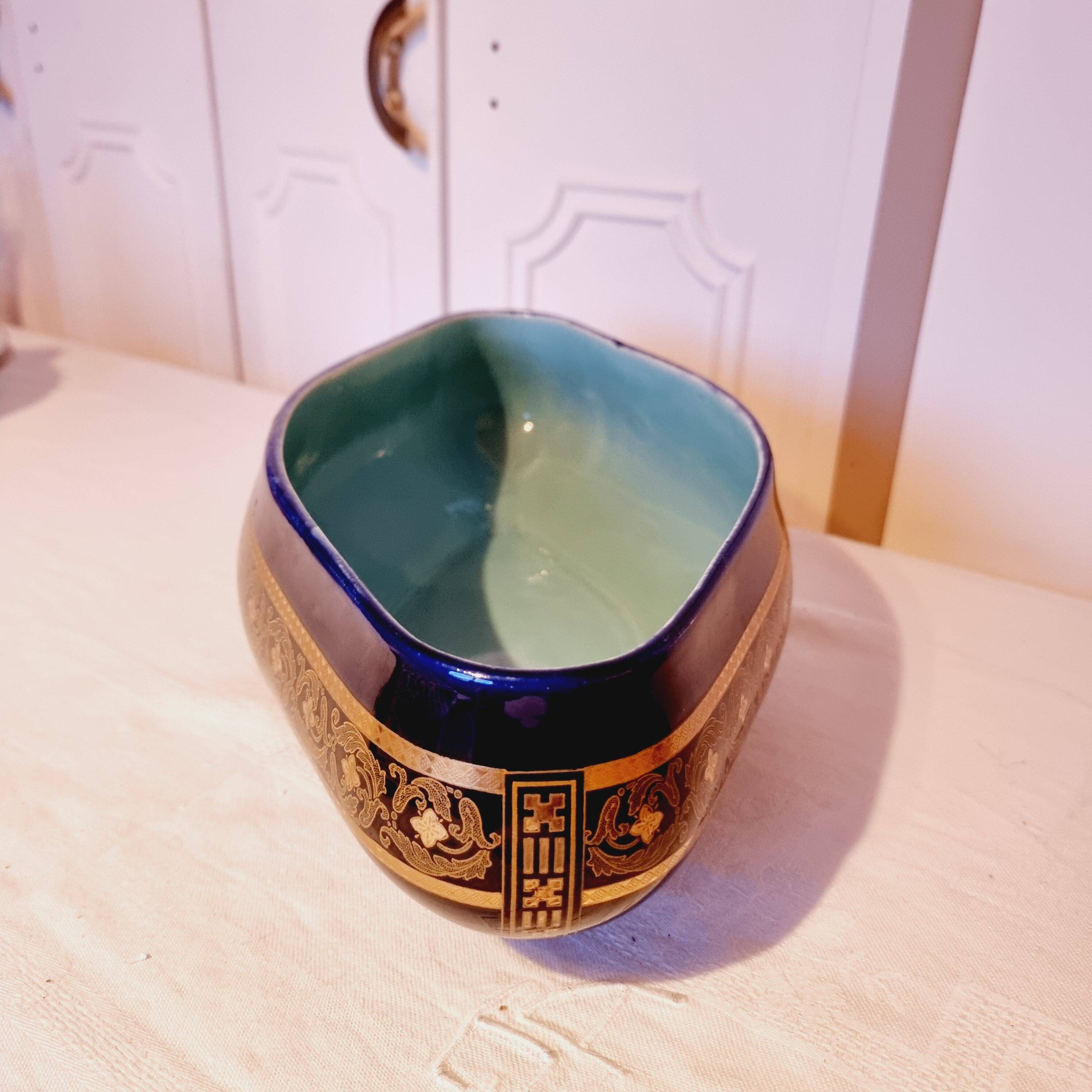 Sarraguemines Porcelain Planter Numbered French Napoleon Style 19th Century