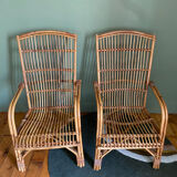 Pair of rattan armchairs