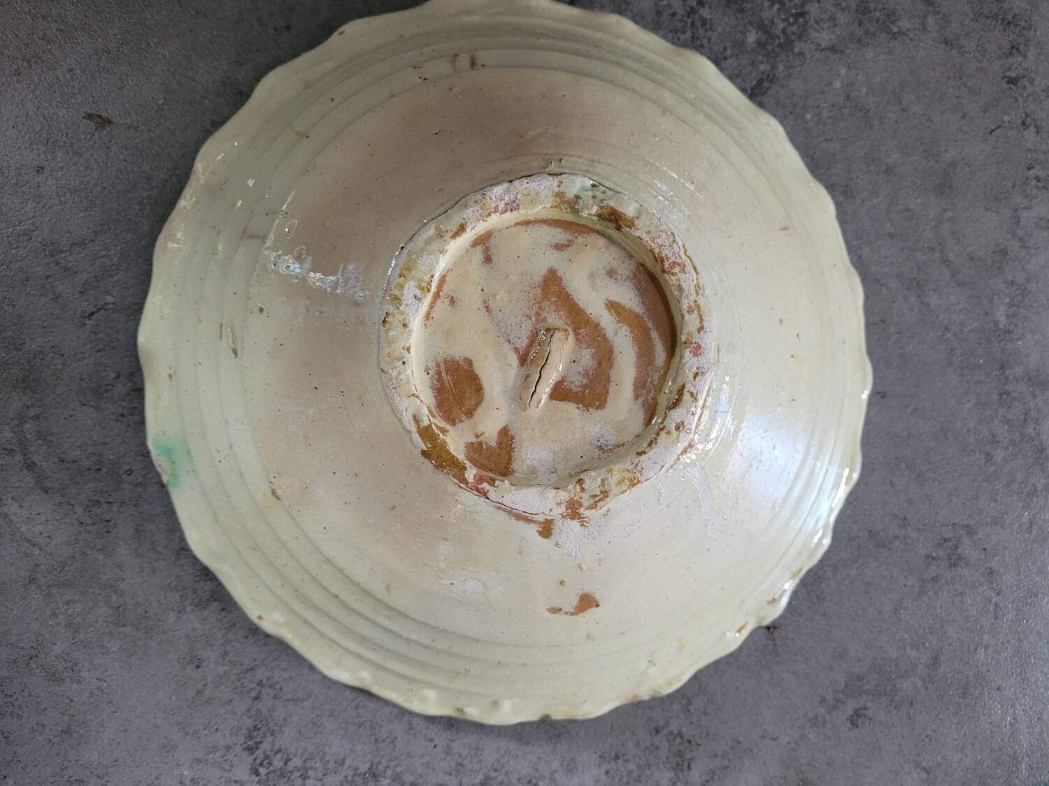 Glazed earthenware salad bowl
