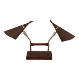 Vintage desk lamp double casserole in metal and brass, 1960