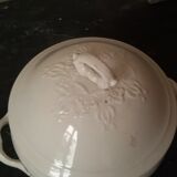 Soup tureen white earthenware XIX