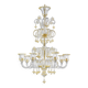 Ornate Murano Glass Rigadin Chandelier with Refined Gold Trimming