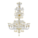 Ornate Murano Glass Rigadin Chandelier with Refined Gold Trimming