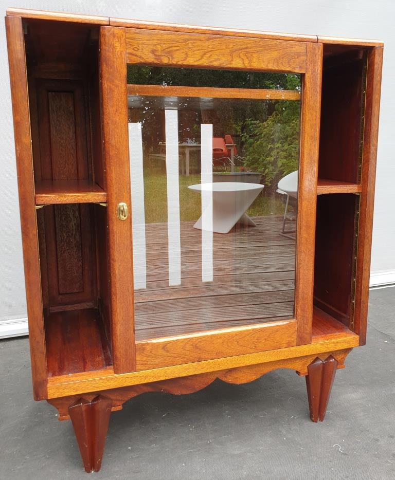 Meuble musique teck art déco pour vinyles