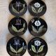 Set of six flower dessert plates