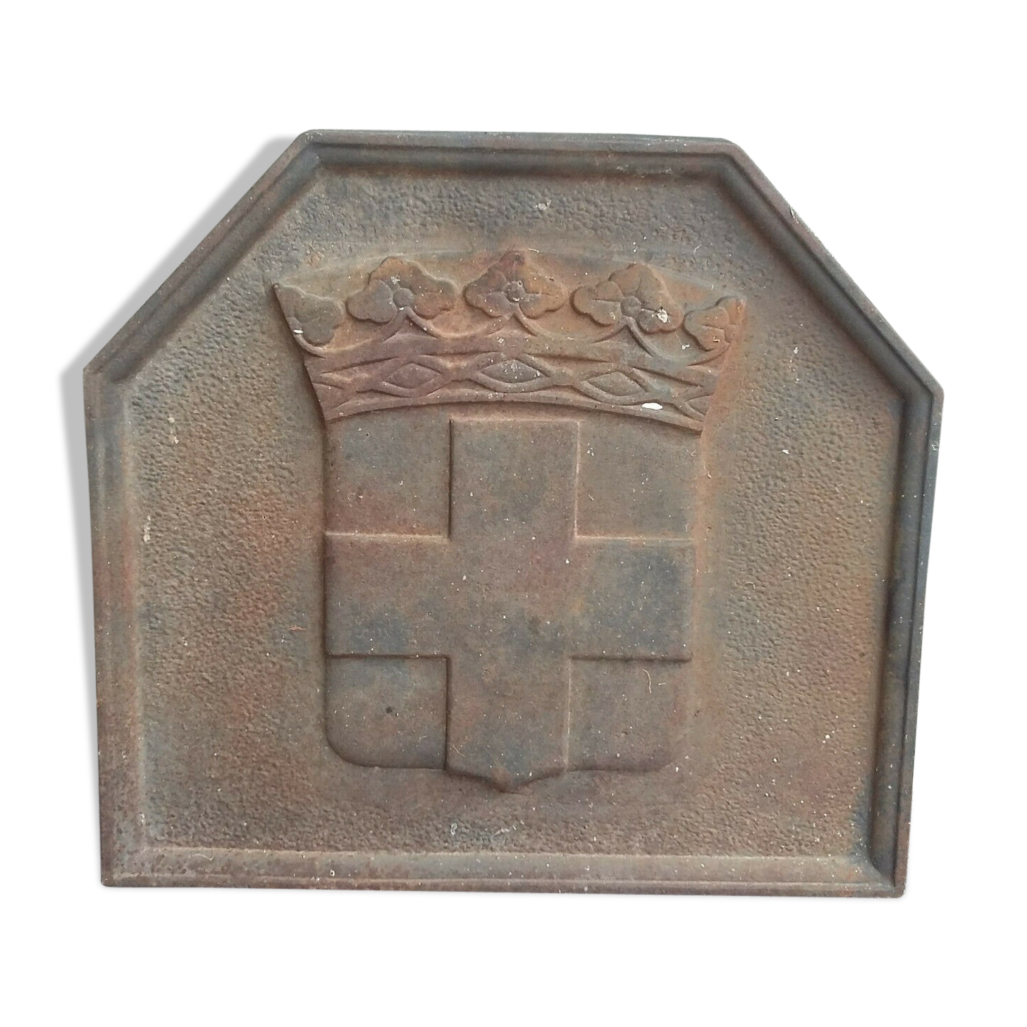 Plaque de cheminée en fonte blason Selency