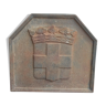 Cast-iron chimney plate in coat of arms