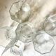 Vintage 6 x Hexagonal Clear Water Glasses, by Luminarc France, 1980s