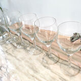 6 vintage crystal water glasses