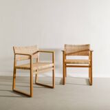 Pair of Vintage Danish Børge Mogensen BM-62 Wooden Armchairs, 1960s