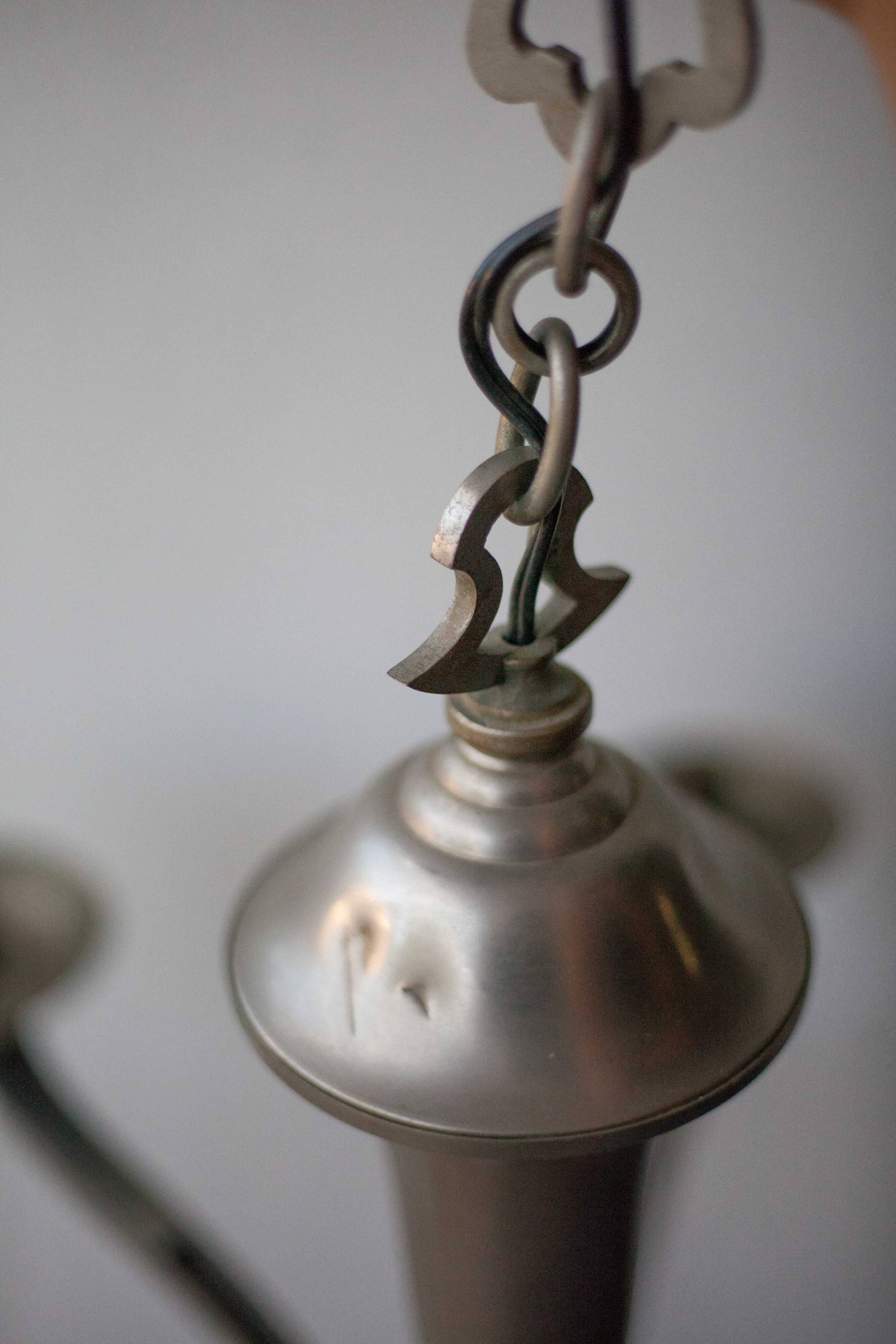 vintage 6-light chandelier, vintage suspension, ceiling lamp, interior decor