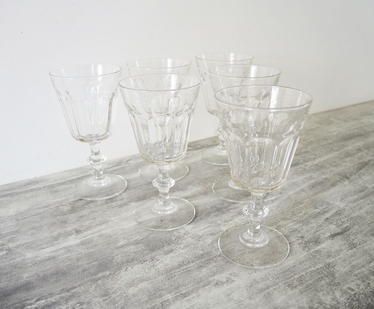 6 stemmed glasses arc france style xviii h 15,7 cm