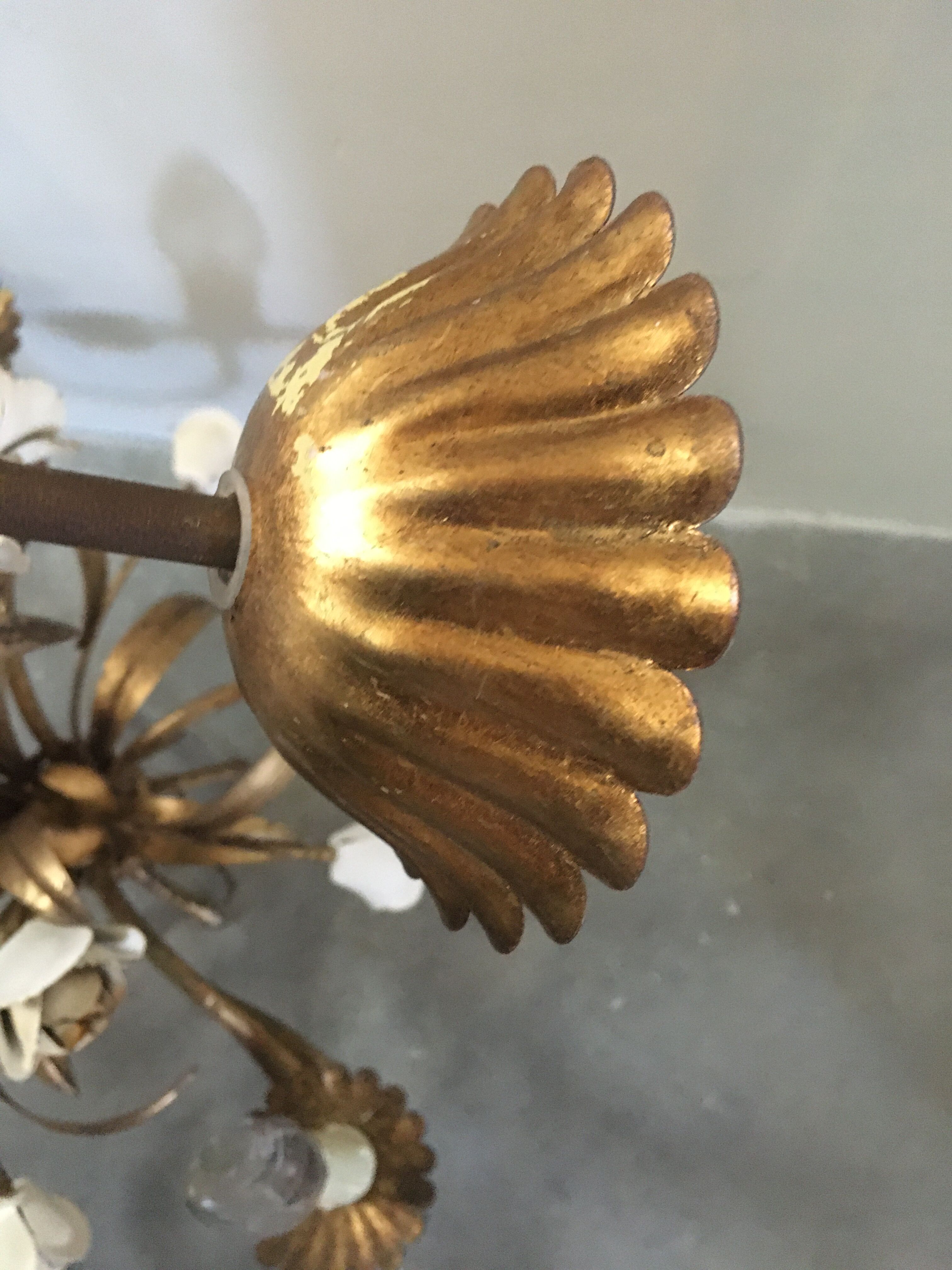 Flower wreath chandelier, 60s