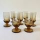 Art Deco liqueur set in amber glass