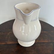White pitcher with blue trim - Niderviller France