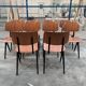 Set of 10 wooden Galvanitas chairs and compass legs model S16 Netherlands