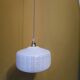 Vintage white striped glass checkered suspension globe