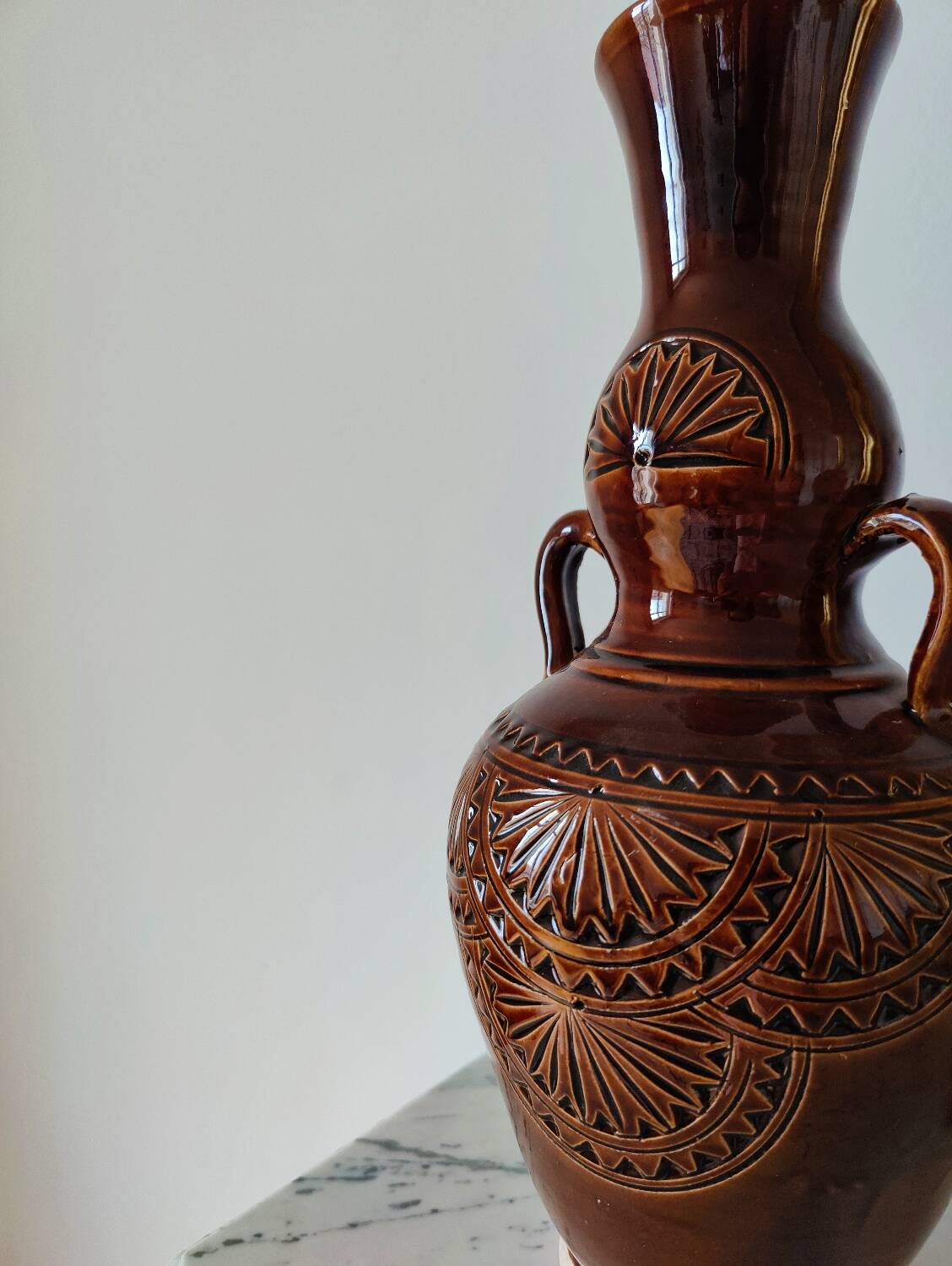 Ceramic vases with rosettes