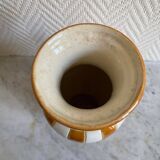 White and brown enamel vase Art Deco style