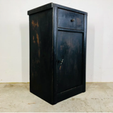 Antique black patinated bedside table