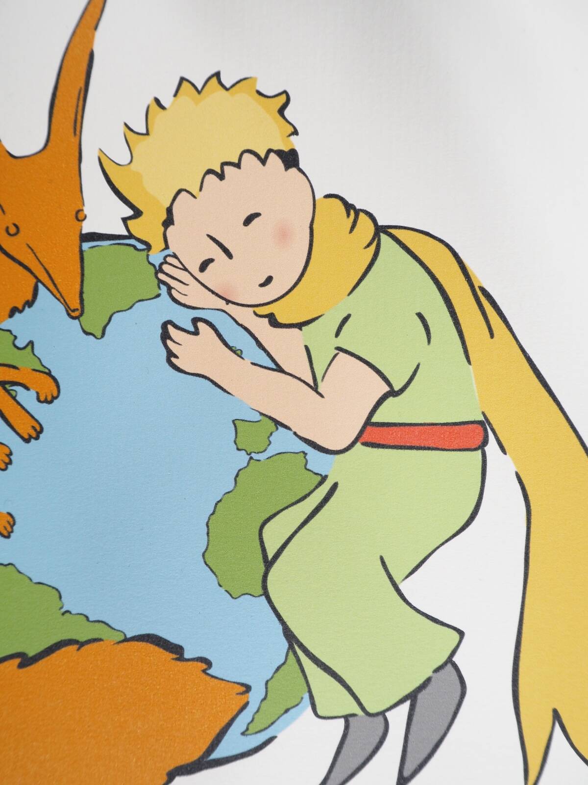 Antoine de Saint-Exupéry: The Little Prince and the Fox Protect the Earth - Lithograph