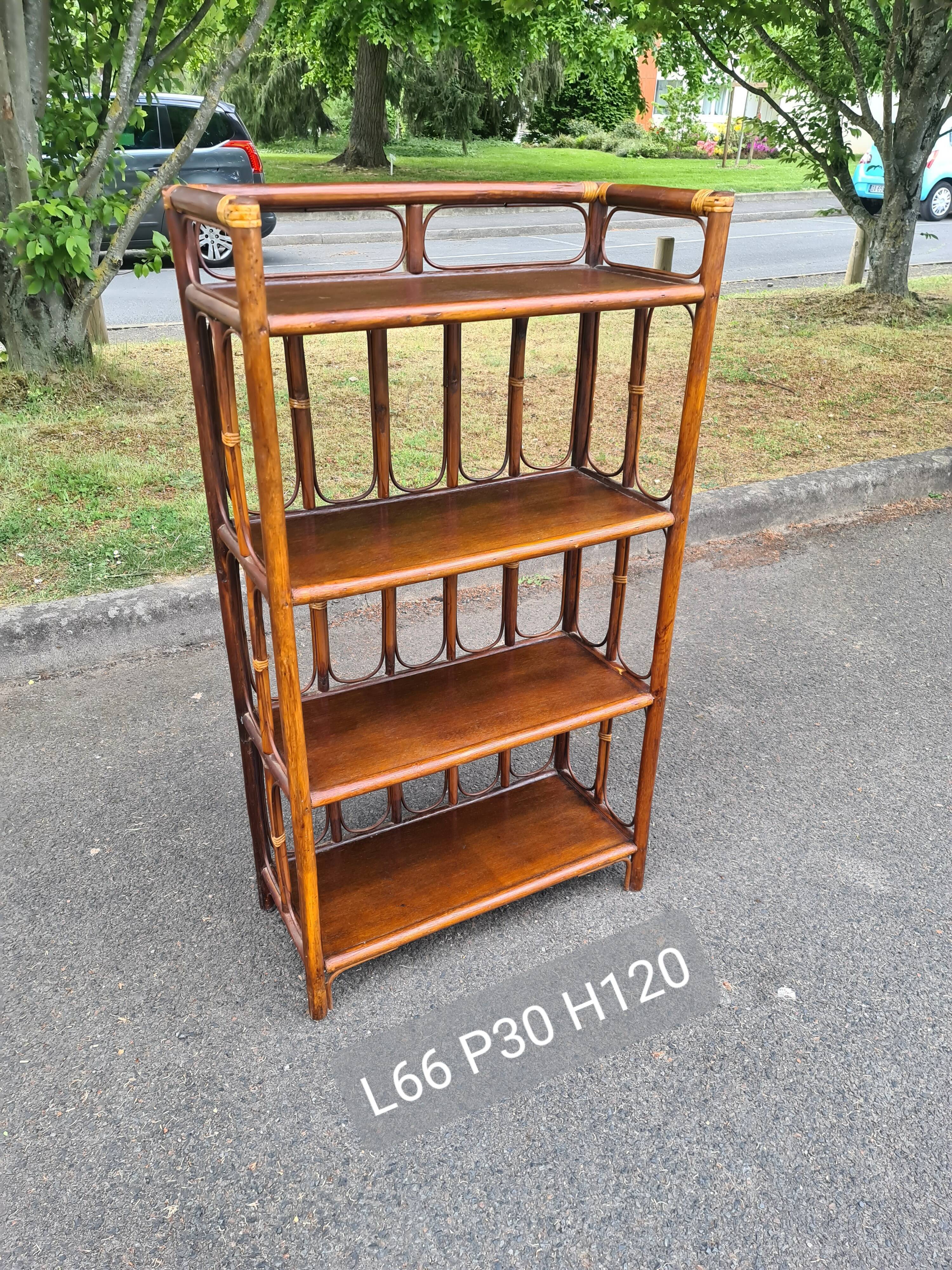 Vintage bamboo rattan shelf