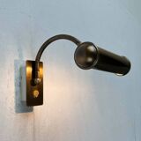 Vintage German brass patinated wall lamp with a gooseneck design by Honsel, 1970s.