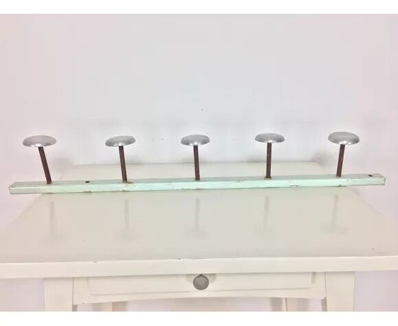 Industrial wall coat rack 5 aluminum hooks