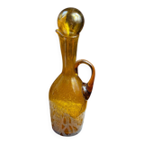 Blown glass oil dispenser with bubbles