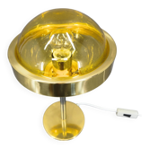 1970s Space Age Table Lamp Brass Glass Kamenický Šenov