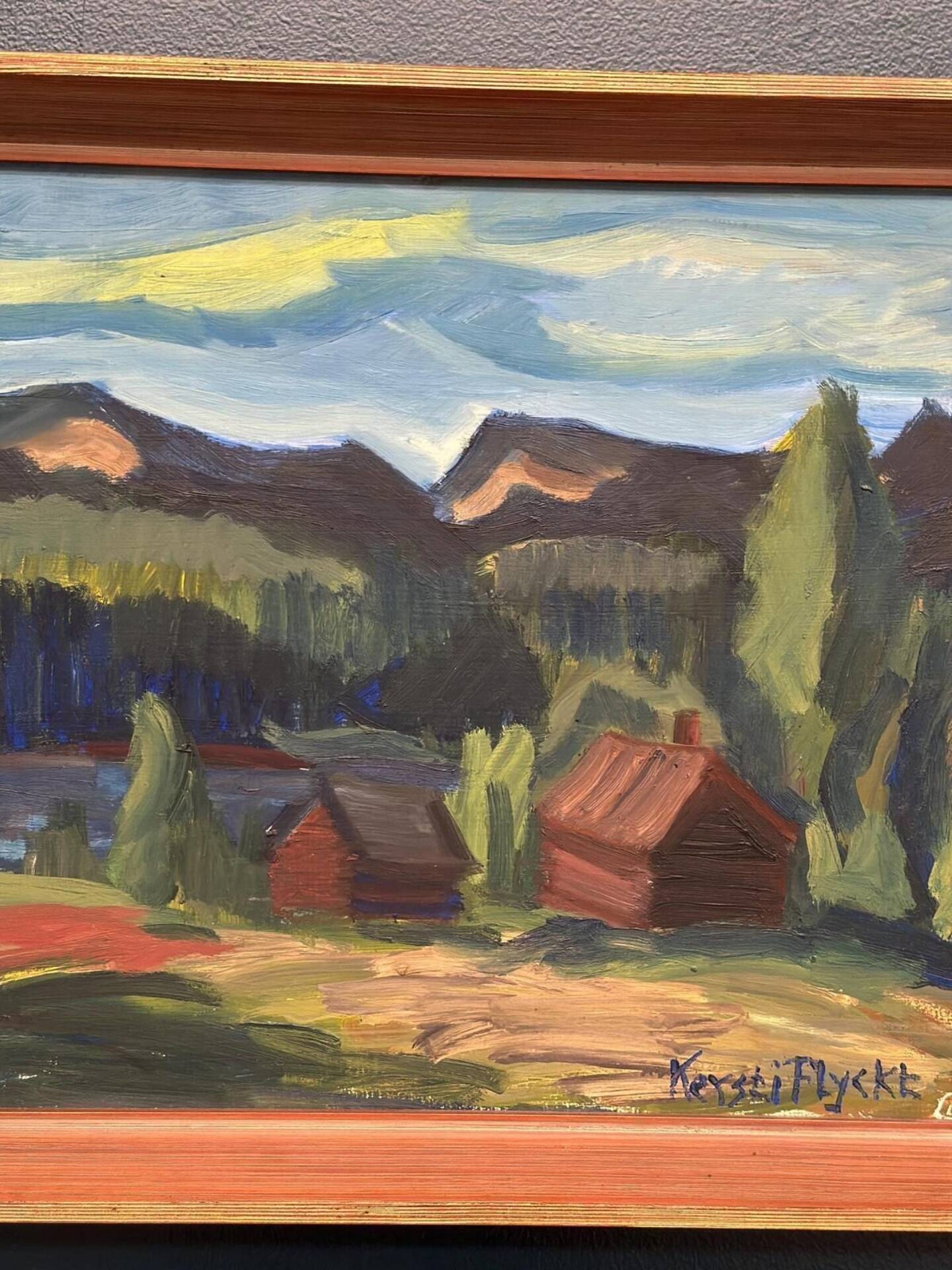 Huile sur panneau suédois – Paysage de montagne par Kerstin Flyckt