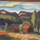 Huile sur panneau suédois – Paysage de montagne par Kerstin Flyckt