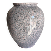 Vintage speckled ceramic vase in pink, grey & black – 1960s/70s