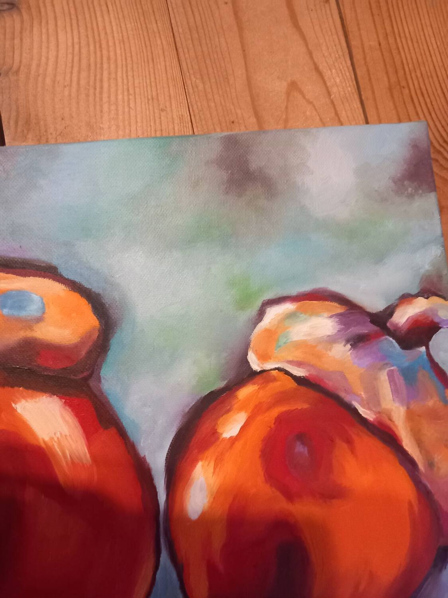 Tableau peint à l'huile " Les glands"