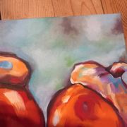 Tableau peint à l'huile " Les glands"