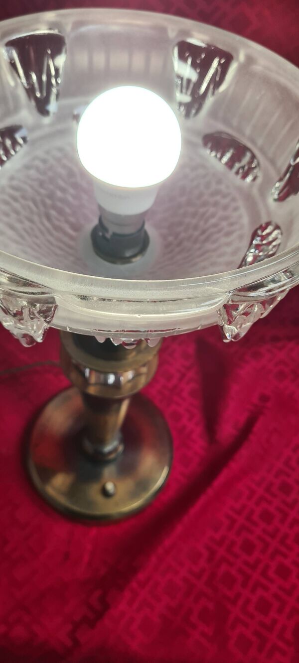 lampe laiton calice  type ezan glaçon art deco  elec d origine 37x20