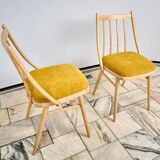 Ensemble de deux chaises vintage, Tchécoslovaquie, années 1960.