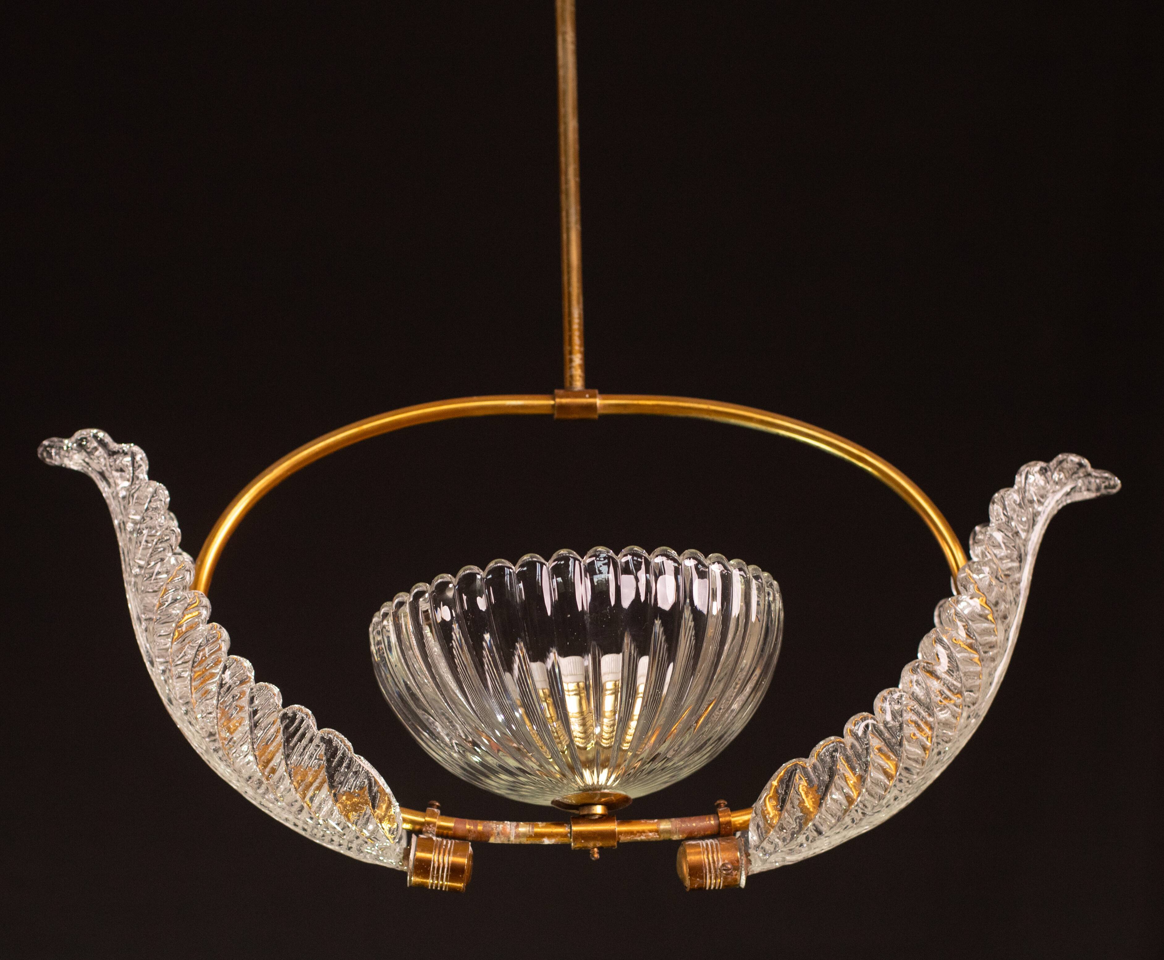 Antique Barovier e Toso Pendant Light, 1940