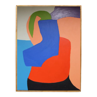 Blue orange abstract art "abandonment to the other"