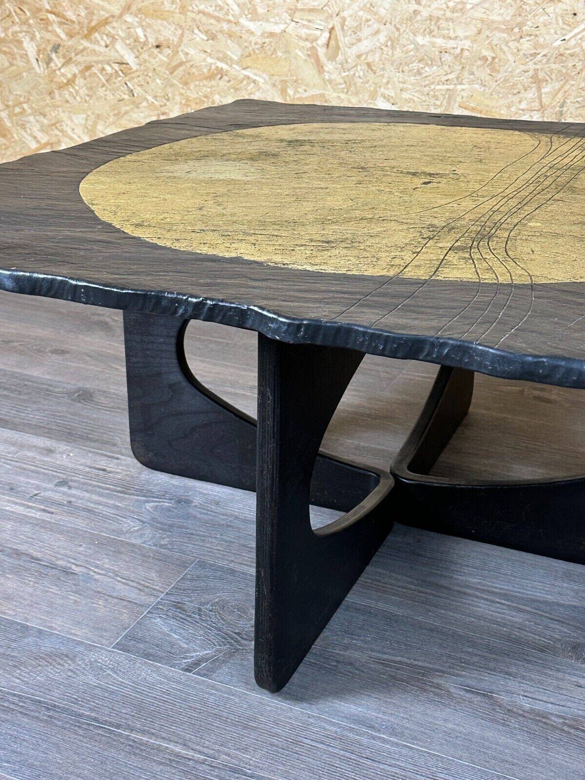 Table brutaliste avec plateau en ardoise 60s 70s