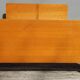 Vintage bed 1960 geometric marquetry 140