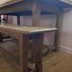 Solid elm wood farmhouse table and bench set