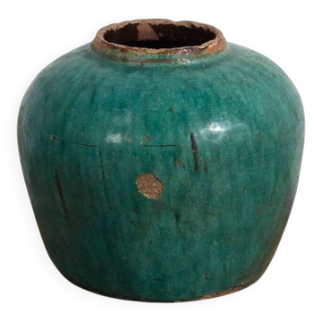 Vase rond ancien en céramique émaillée (vers 1820) #16
