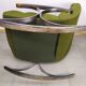 Rocking chair fauteuil a bascule chrome vert - vintage