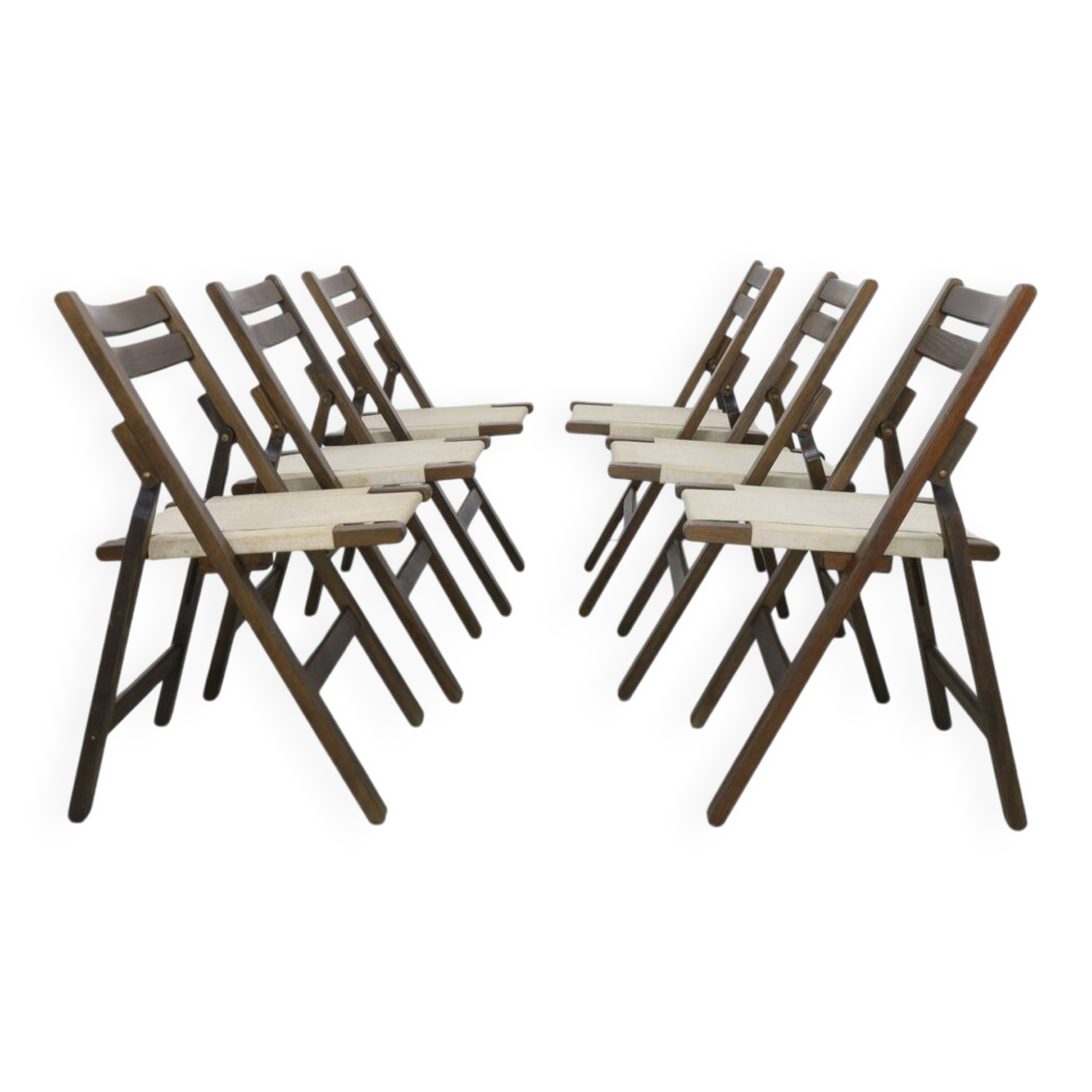 6x Vintage Safari Style Folding Chair