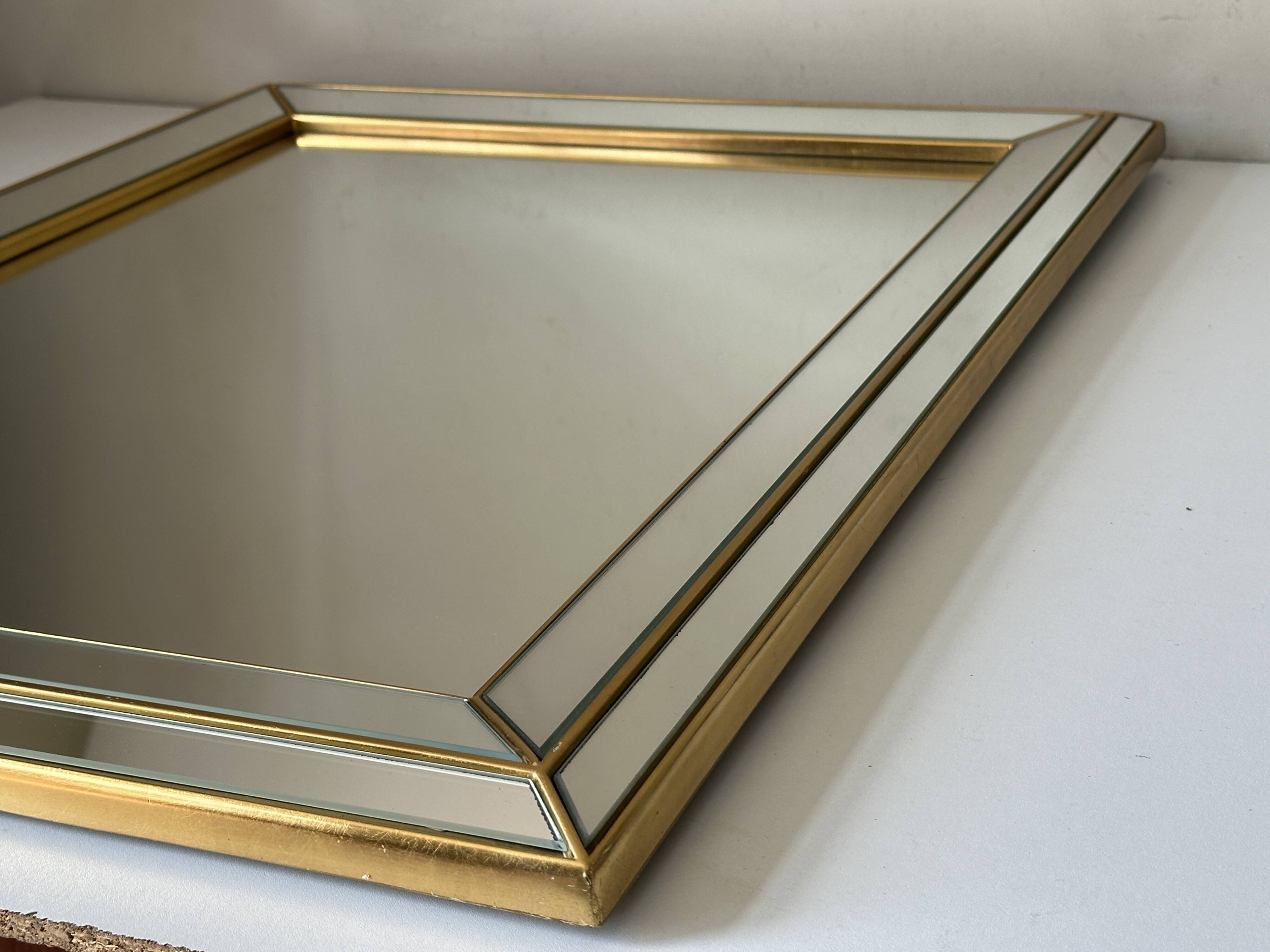 Mirror with glazing beads, Deknudt design, Belgium, 1970s