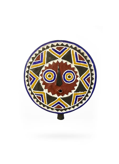 Polychrome tribal mask Ø40cm — Magma Quadra